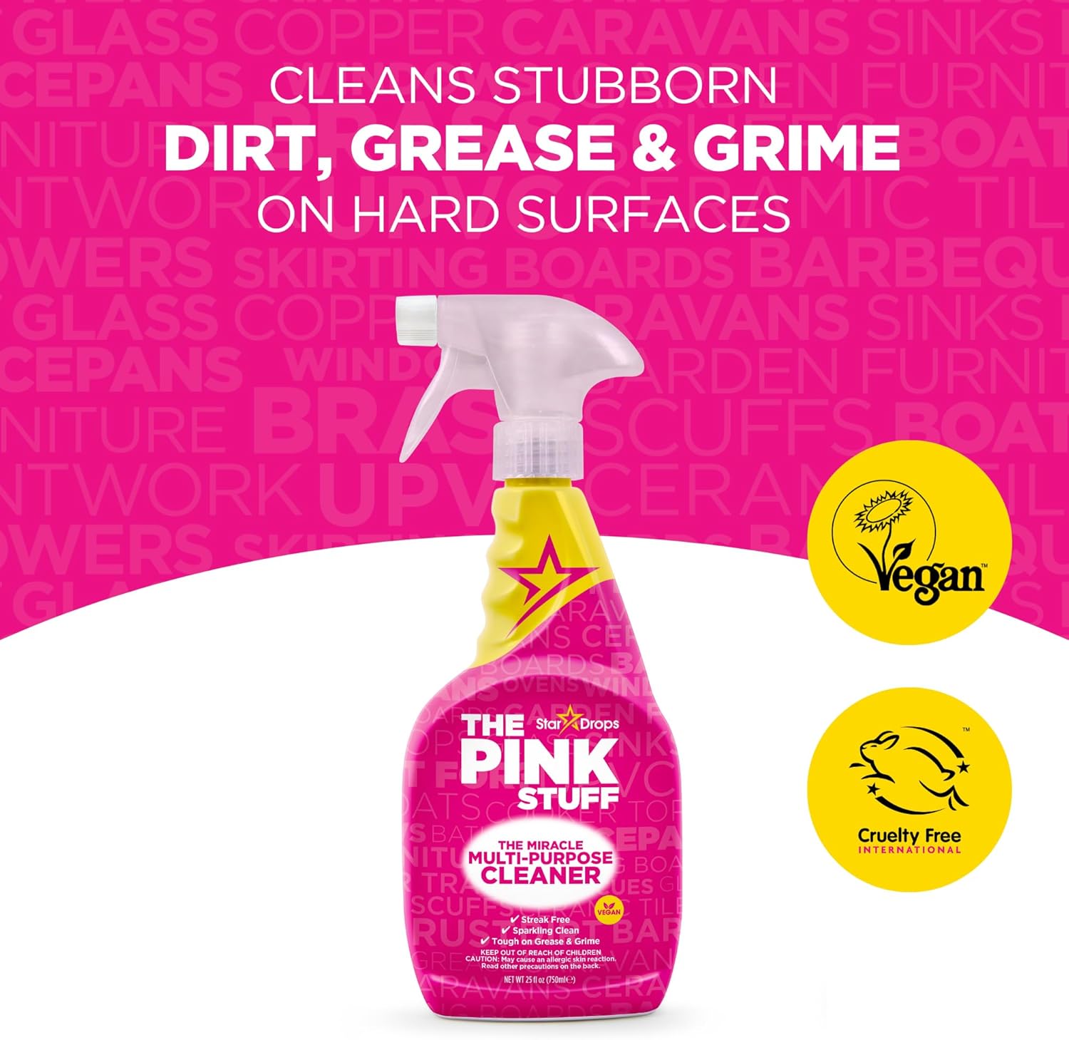 Stardrops The Pink Stuff Miracle Multi-Purpose Cleaner – Removes Grease, Grime, and Stains on Kitchens, Bathrooms, Floors, and More, 25 fl Oz - Image 3