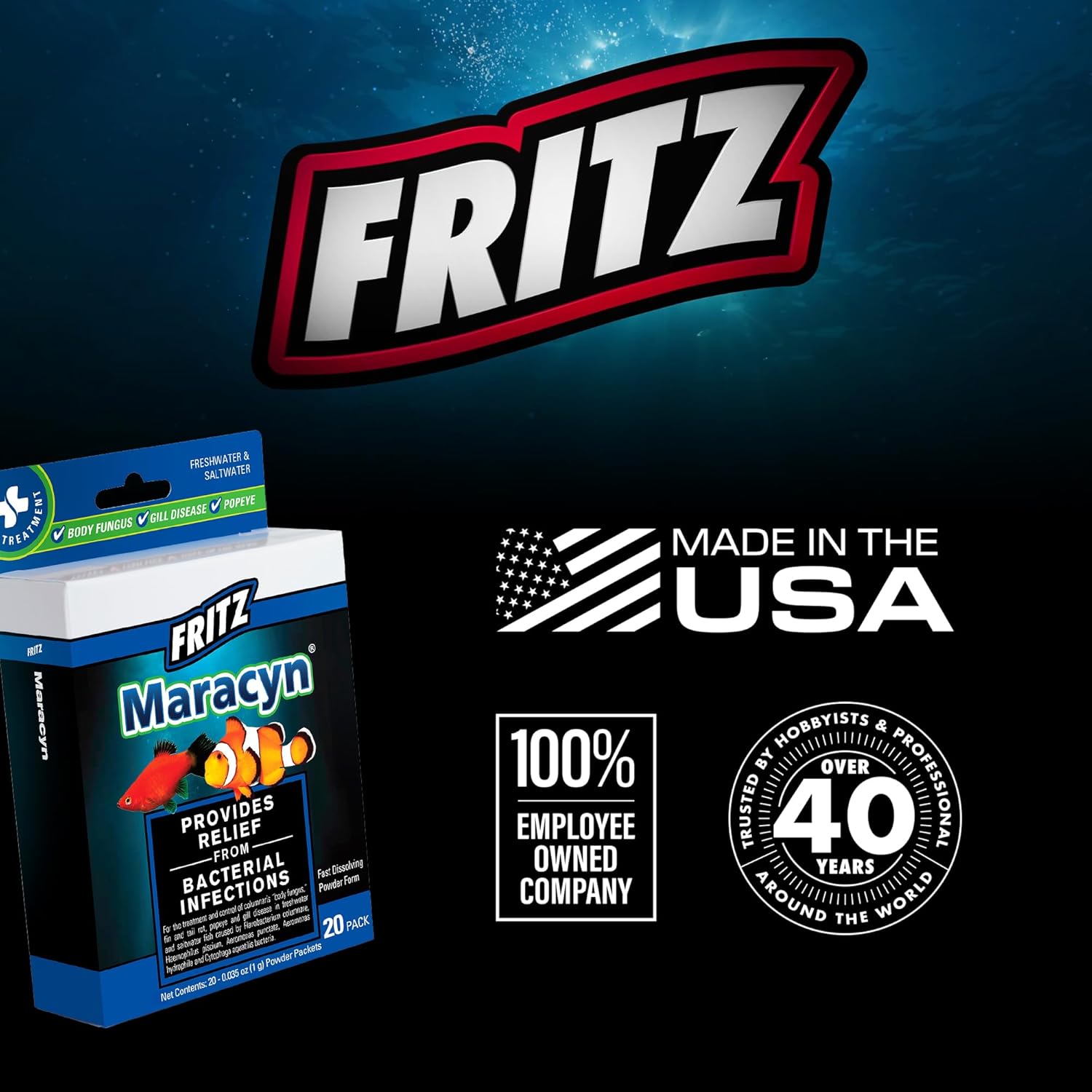 Fritz Maracyn - for Saltwater and Freshwater gram-Positive Relief from Bacterial gil, Popeye, More - Easy dose Packets, 20 Count - Image 7