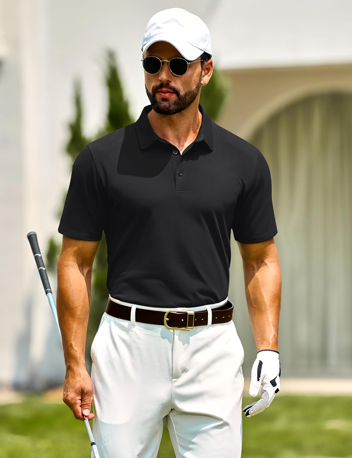 Cotrasen Men's Polo Shirts Short Sleeve Soft Cotton Pique T-Shirts 3 Buttons Classic Fit Casual Performance Golf Shirts - Image 4