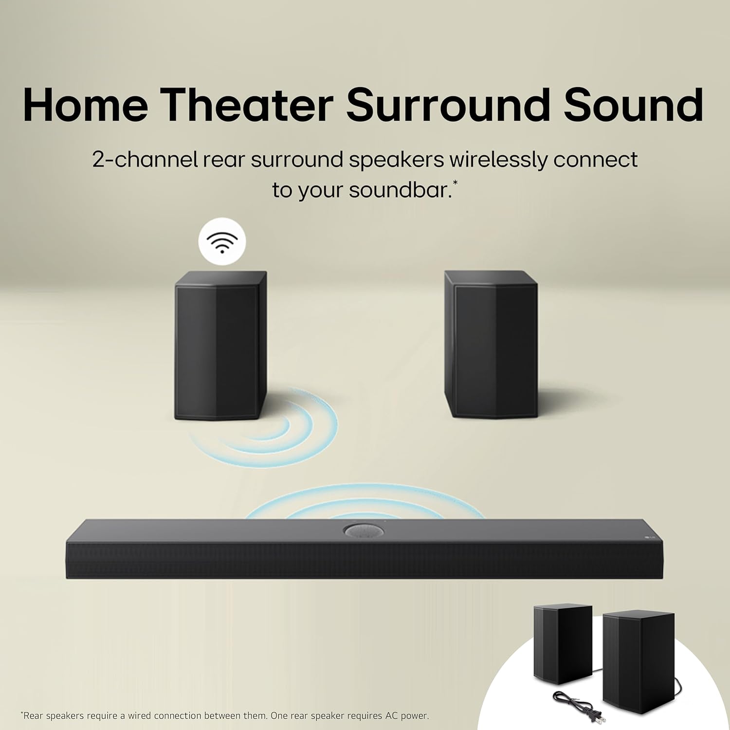 LG S40TR 4.1 ch. Home Theater Soundbar with Rear Surround Speakers and Wireless Subwoofer, Wow Interface, Dolby Audio, AI Sound Pro, Amazon Exclusive - Image 7