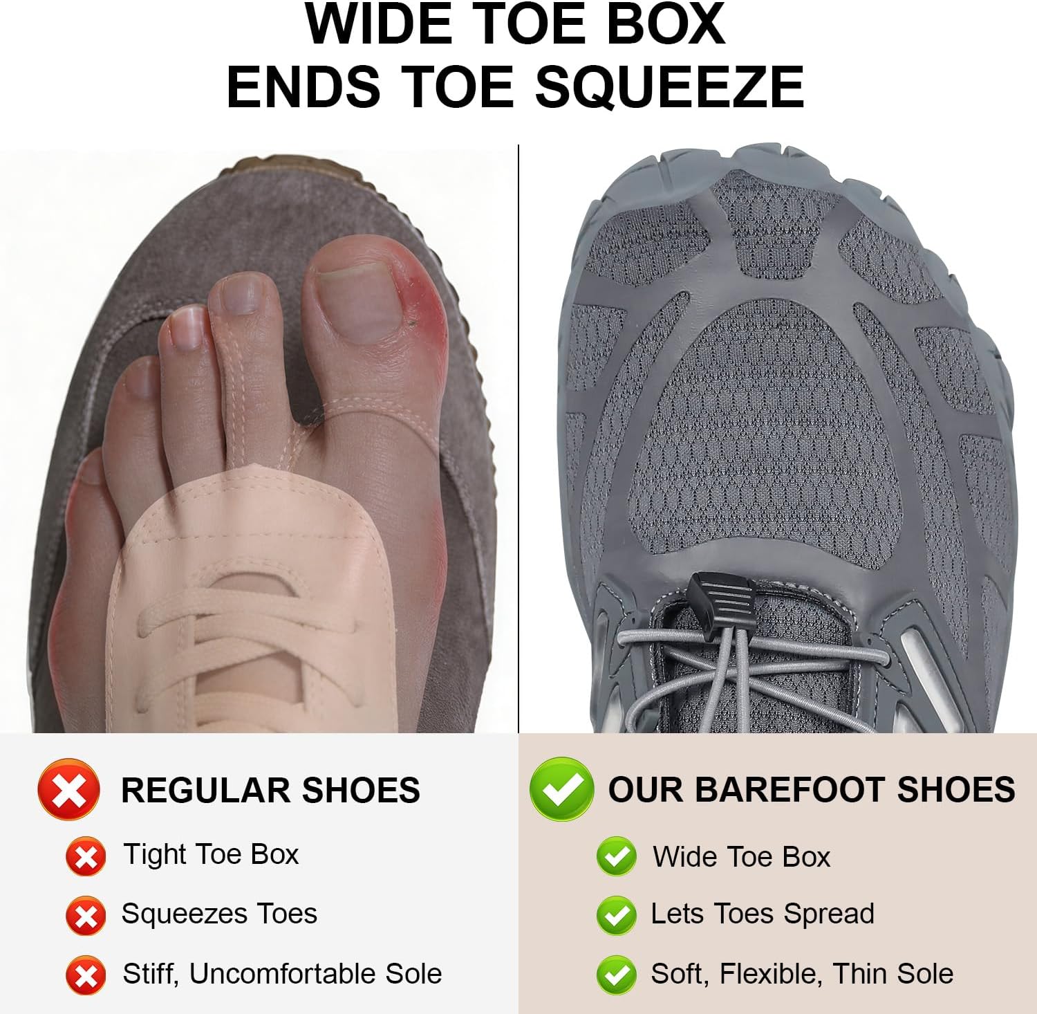 Barefoot Shoes Men Wide Toe Box Zero Drop Minimalist Shoes for Workout Cross-Trainer Walking Hiking Water Weightlifting Grounded Footwear - Image 4