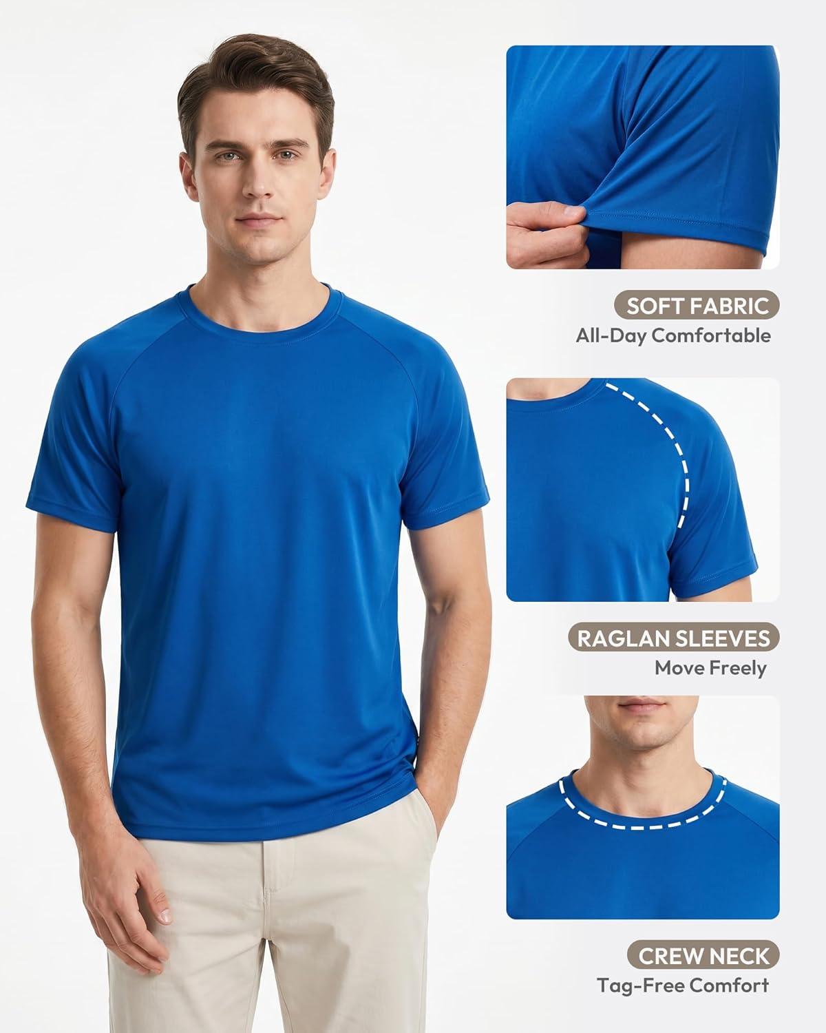 Workout Shirts for Men Short Sleeve Quick Dry Athletic Gym Active T Shirt Moisture Wicking - Image 4