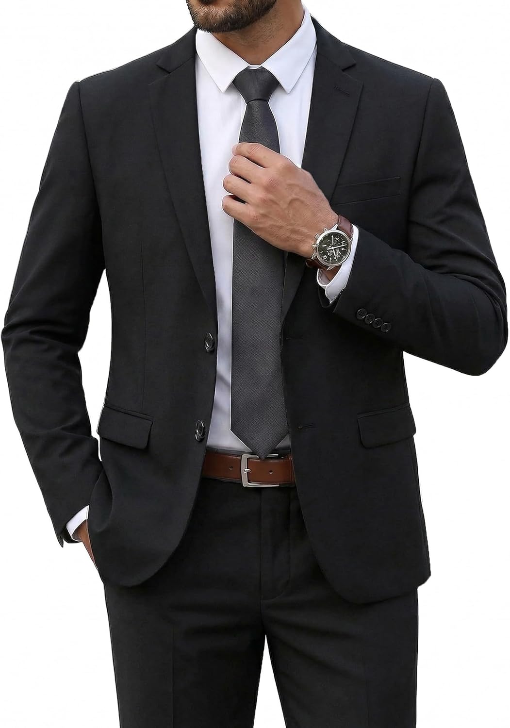 COOFANDY Men's 2 Piece Suits Classic Fit 2 Button Dress Suits Tuxedo Jacket Blazer for Wedding Business Dinner Prom