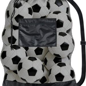 BROTOU Extra Large Soccer Ball Net Bag, 40″ x 30″ Drawstring Mesh Ball Bag with Zipper Pocket, Sports Equipment Bag for Gym, Cloth, Beach, Swimming Gears