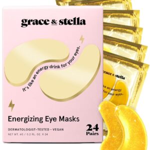 grace & stella Award Winning Under Eye Mask – Birthday Gifts for Women – Gel Eye Patches for Dark Circles, Puffy Eyes, Undereye Bags – Mothers Day Gifts for Mom – Vegan Self Care (24 Pairs, Gold)