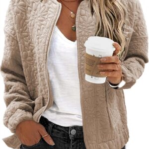 EVALESS Bomber Jackets for Women Spring Fashion 2026 Cute Jacquard Coats Lightweight Zip Up Jackets Dressy Casual