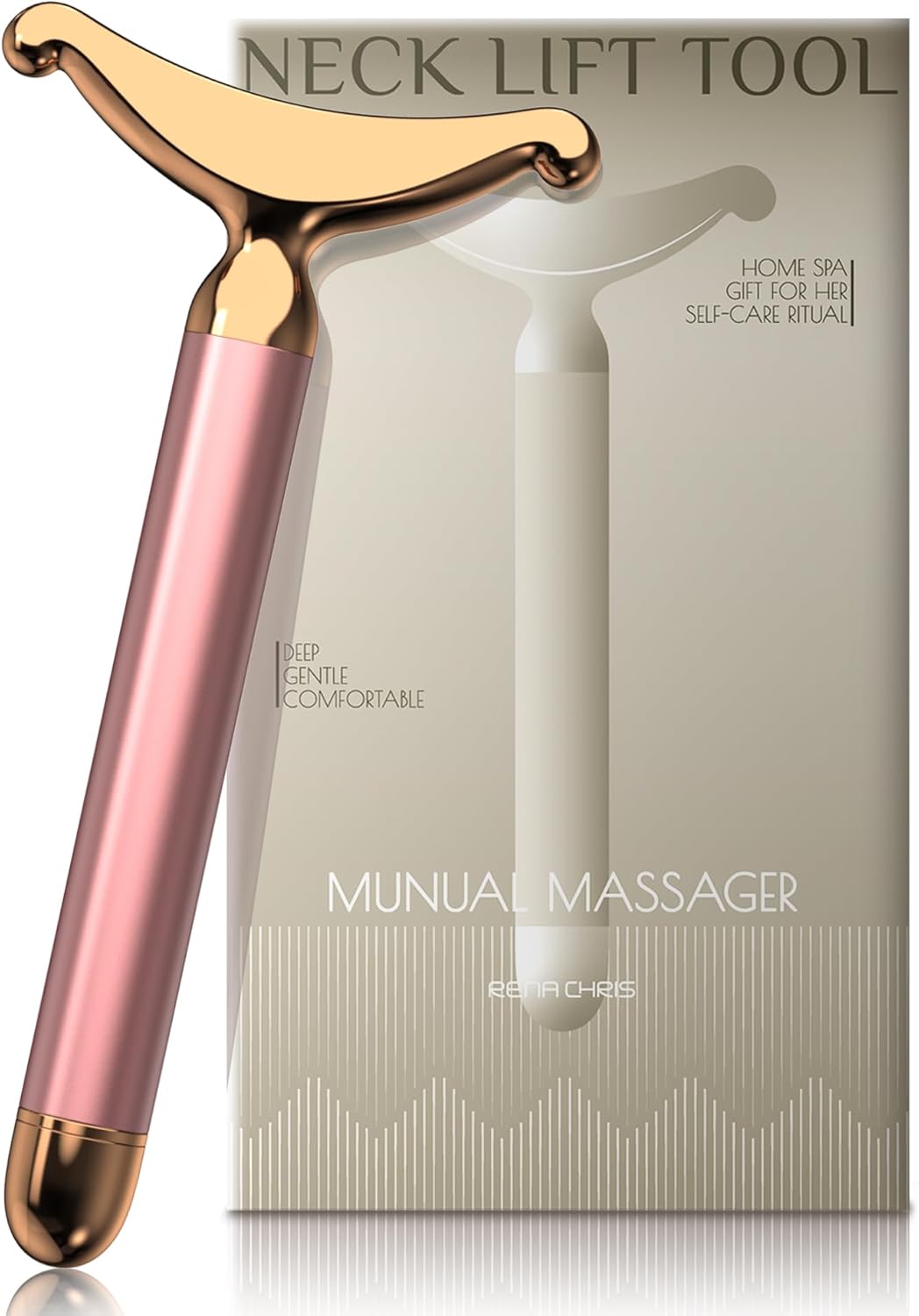 Facial Massager & Neck Lifter, Lymphatic Drainage Depuffer, Jawline Sculpting Tool, Under-Eye Care, Ergonomic Weighted Metal, at-Home Spa Results - Image 6