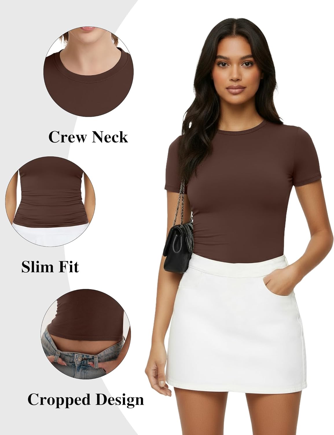 1/4 Pack Basic Tees T Shirts for Women Workout Gym Compression Fitted Short Sleeve Plain T Shirts Crop Tops Y2K - Image 4