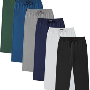 Andrew Scott Men’s 100% Cotton Lounge Pants | Ultra Comfort Sleep Pajama Pant| Drawstring & Pockets | Multi-Packs & Colors