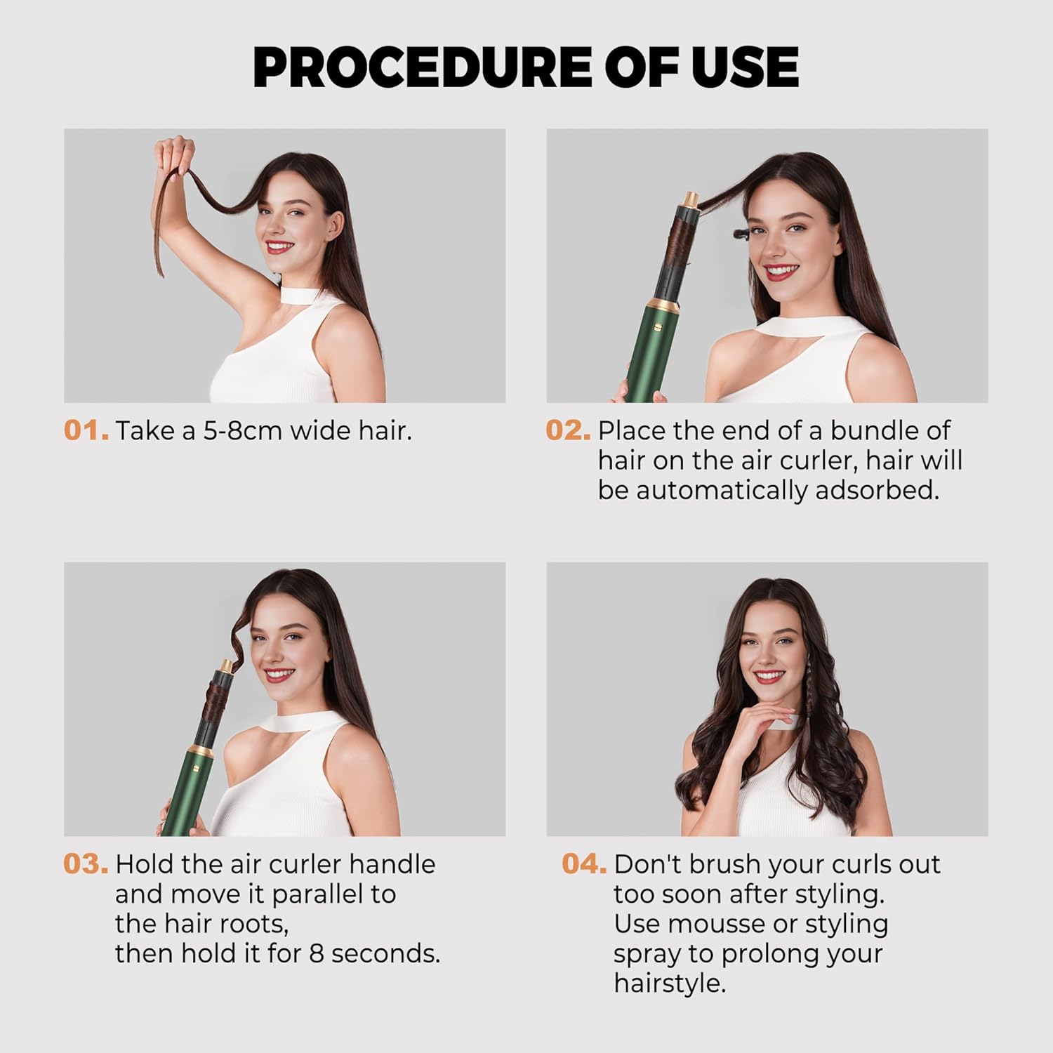 5 in 1 Blow Dryer Brush, Upgrade Hair Dryer Brush Set Negative Ion Air Styler Curling Wrap Air Curler, Hot Air Brush Curling Iron Hair Styling Tools As A Gift for Straight/Curl/Dry/Smooth - Image 9