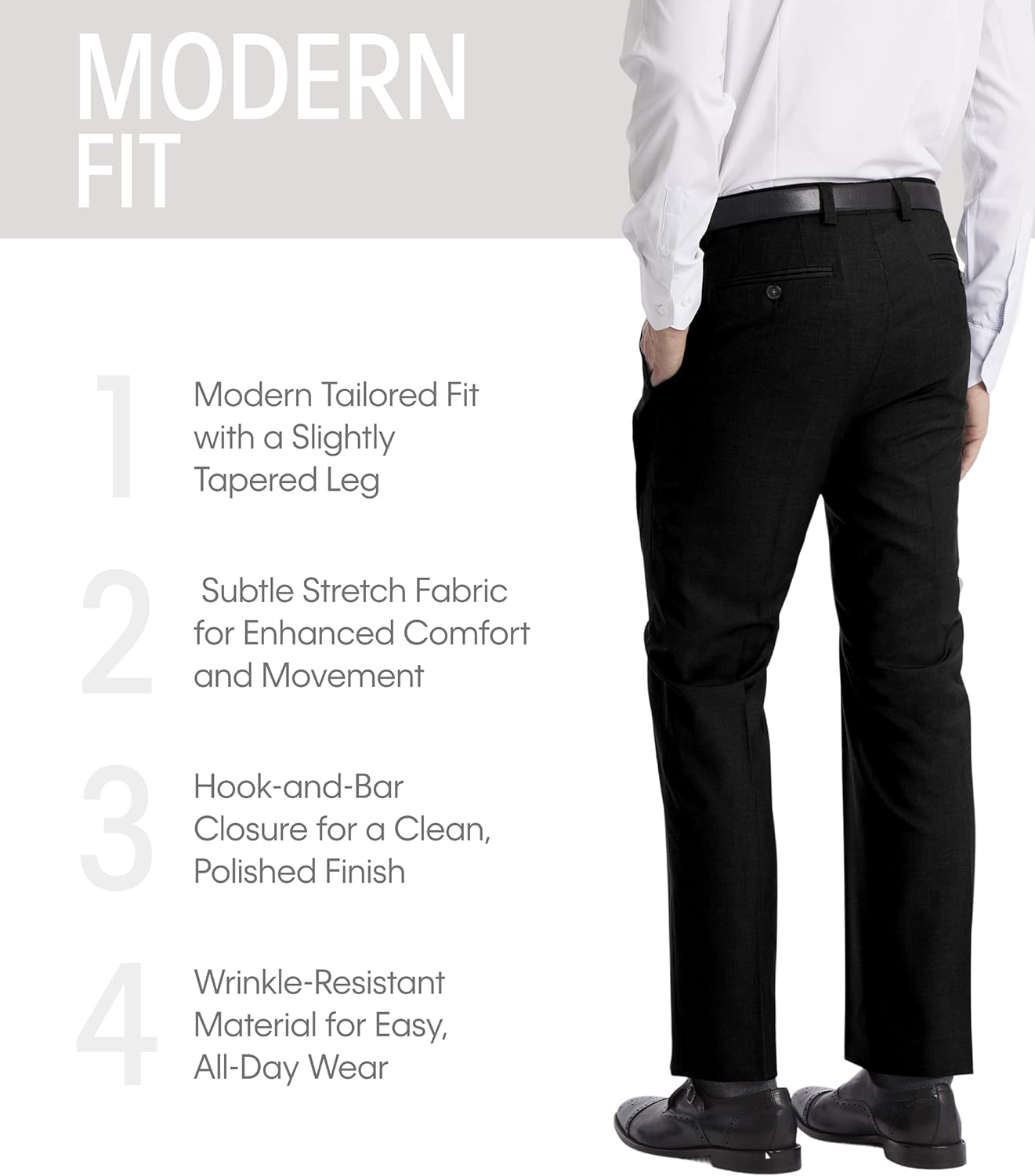 Calvin Klein Men's Modern Fit Dress Pants | Suit Pants for Men | Performance Stretch Fabric, Flat Front, Ready-to-Wear - Image 5