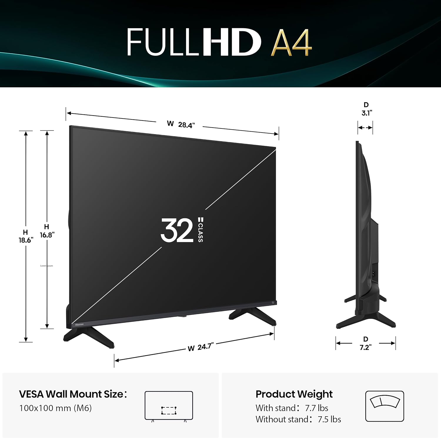 Hisense 32-Inch Class A4 Series FHD 1080p Smart Fire TV (32A4NF, 2025 Model) - DTS Virtual: X, Slim Bezel Design, Alexa Built in - Image 3