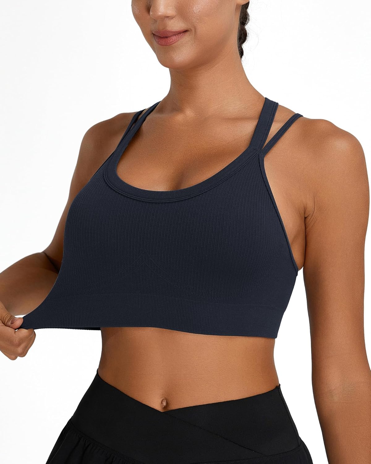 Sports Bras for Women HIigh Support, Criss-Cross Back Padded Strappy High Impact Sports Bras for Women Large Bust - Image 9