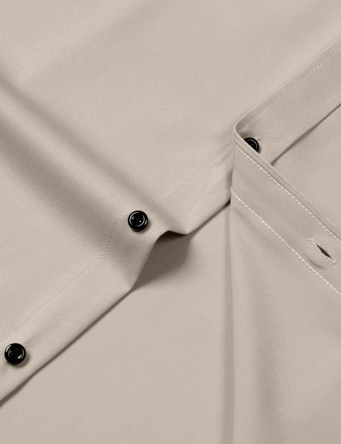 JEMITOP Men's Stretch Wrinkle Free Dress Shirt Formal Prom Wedding Long Sleeve Button Down Shirts - Image 5