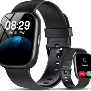 Smart Watch with Alexa Built-in, 1.83″ HD Touchscreen Fitness Tracker with Bluetooth Calling, Fitness Watch with Heart Rate/Sleep Monitor, 120+ Sports Modes, IP68 Waterproof Smartwatch for Android iOS