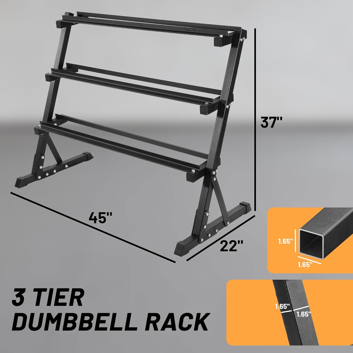 Fitvids Rubber Coated Hex Dumbbell Set with Storage Rack, 100/150/200/550 LB Hand Weight Set with Anti-Slip Grip for Home Gym - Image 3