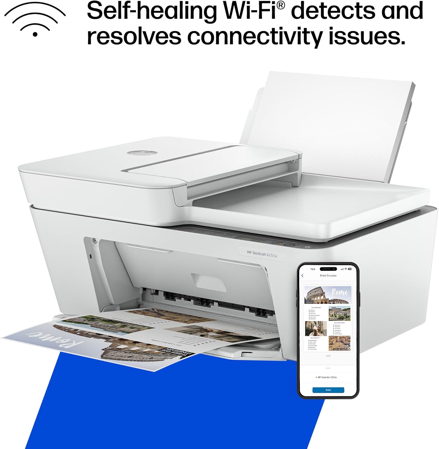 HP DeskJet 4255e Wireless All-in-One Color Inkjet Printer, Scanner, Copier, Best-for-home, 3 month Instant Ink trial included. This printer is only 2.4 ghz capable. AI-enabled (588S6A) - Image 12
