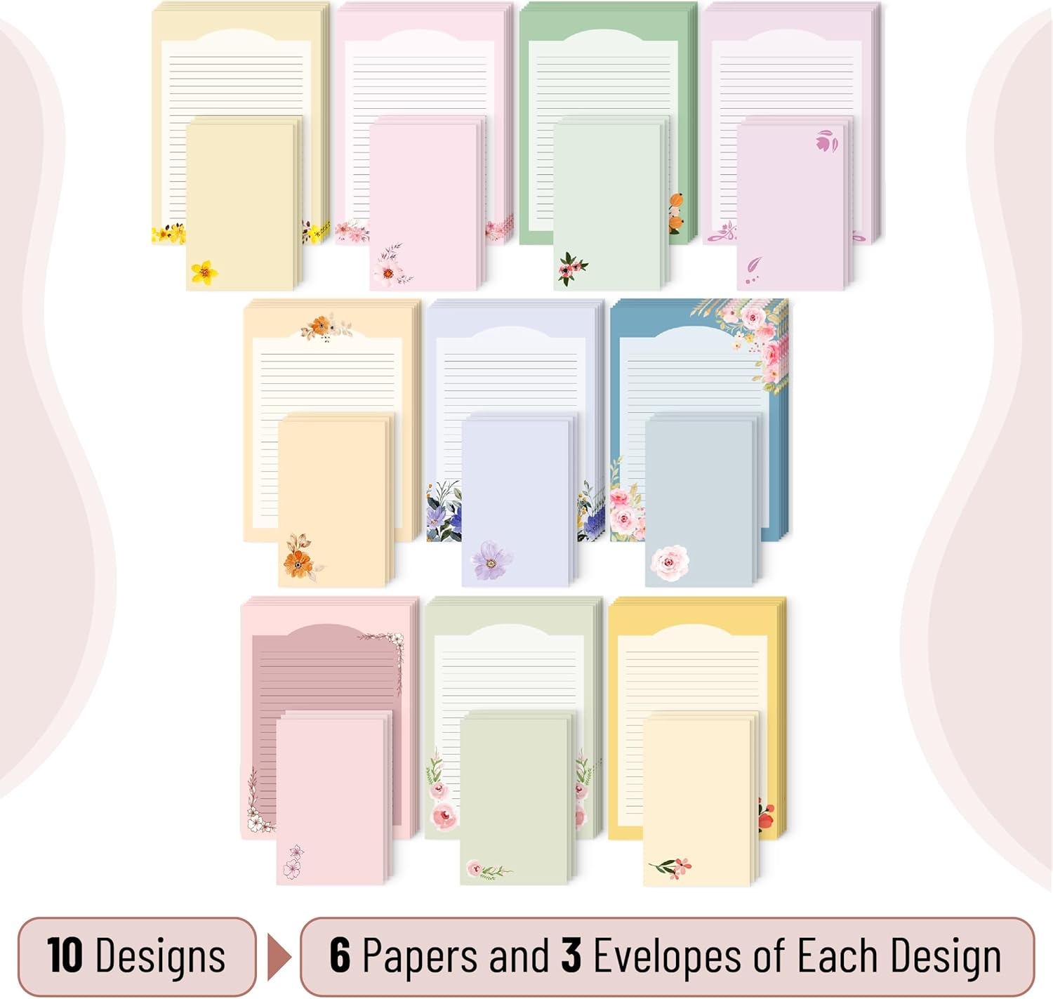 Mr. Pen- Stationery Writing Paper Set with Envelopes, 5.2" x 7.3", 60 Letter Sheets & 30 Envelopes, Smooth Printable Letter Paper for Handwritten Notes, Personal Letters, Invitations, Office & Home - Image 3