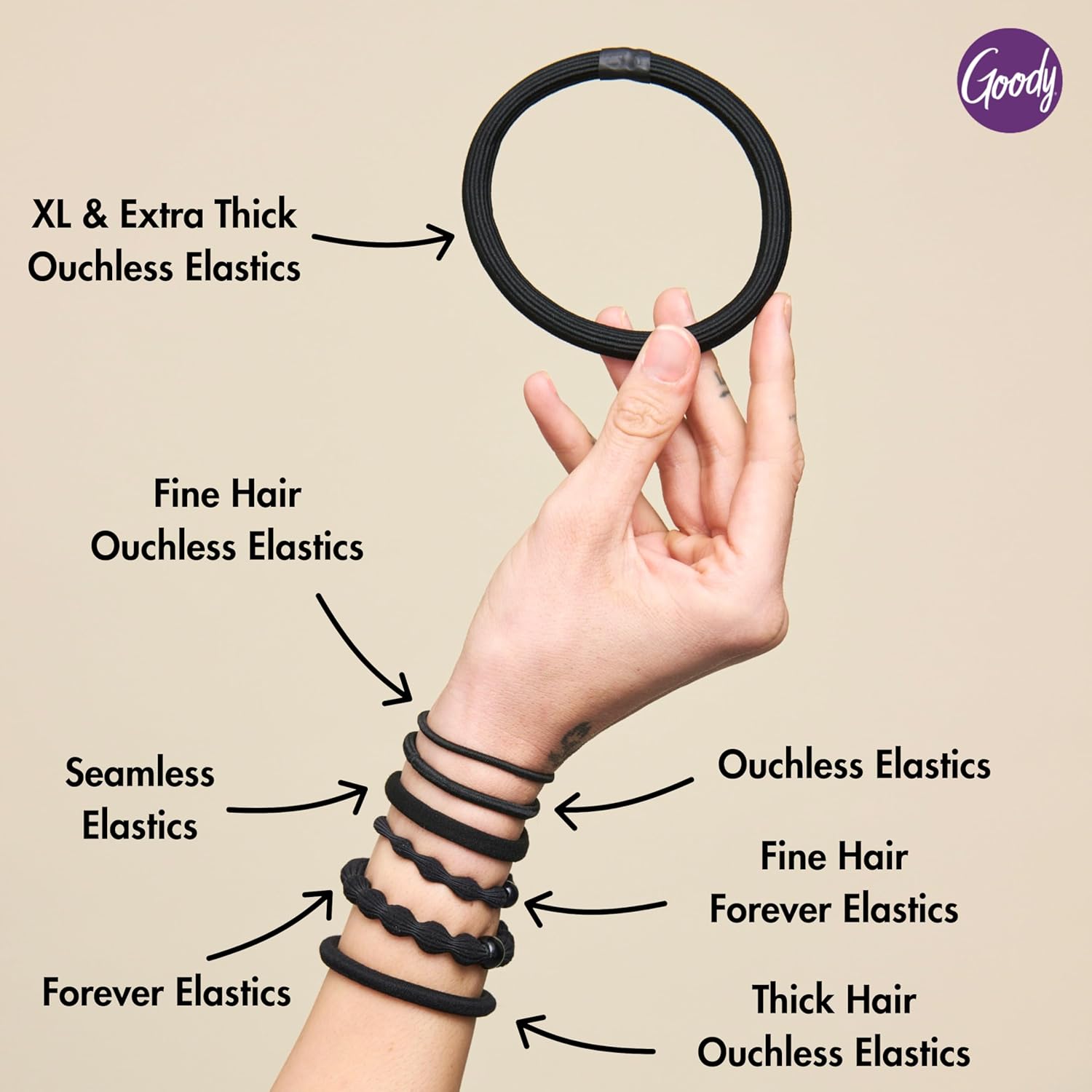 Goody Ouchless Hair Elastics – No Pull, No Breakage, Tangle-Free Hold for Thick, Curly, Coily & Textured Hair – 30 Count, Blonde, Long-Lasting Ponytail Holders for Women & Men - Image 6