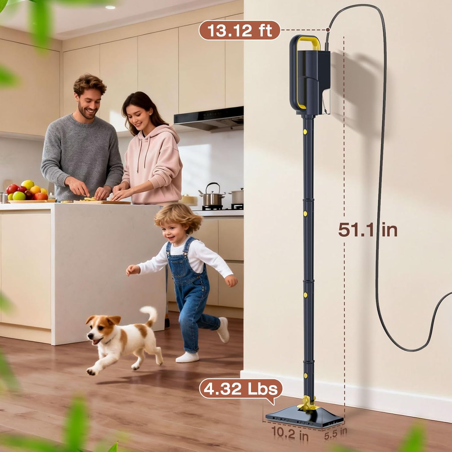 Steam Mop with Detachable Handheld Steam Cleaner, 10-in-1 Multi Accessories, Quick 10s Heat, 350ml and 2-Level Steamer for Cleaning Floor, Carpet, BBQ Grill, Tile, and Grout, Gray - Image 8