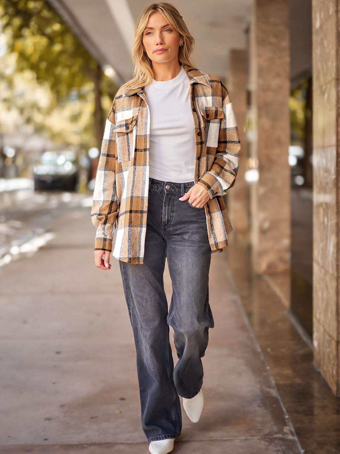 AUTOMET Shackets for Women Plaid Flannel Shirts Fall Winter Jackets Cute Tops Trendy Western Cowgirl Outfits Girls Coats - Image 5