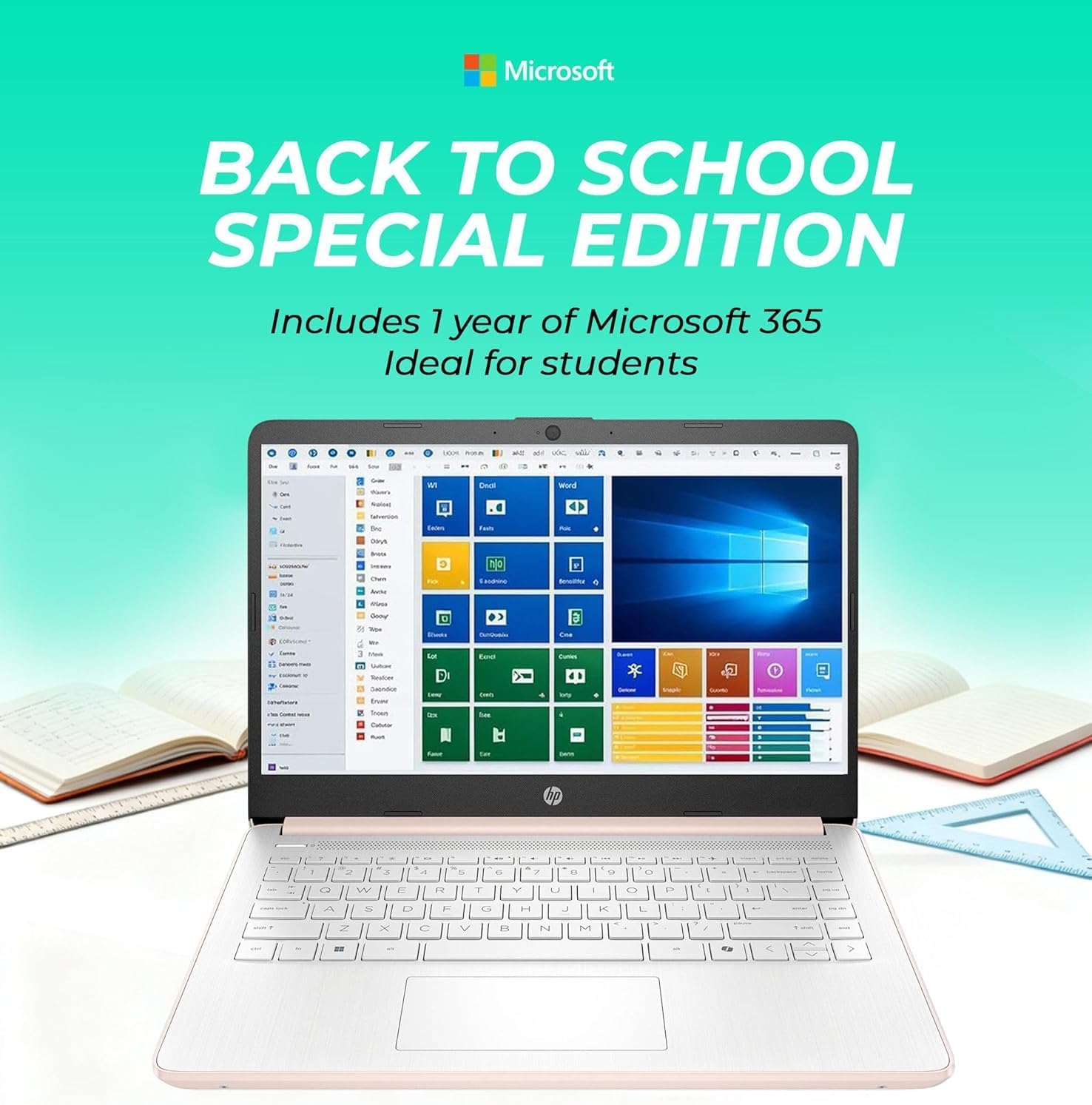 HP Ultrabook Laptop with Copilot AI • 2026 Edition • Latest Intel 4-Core N150 CPU • Microsoft Office 365 Included, 128GB SSD • Windows 11, Thin & Portable | w/o Mouse - Image 3