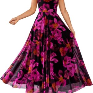 BTFBM Women Summer Floral Maxi Dresses Elegant Spaghetti Strap Dress Printed Party Dress Beach Long Dresses