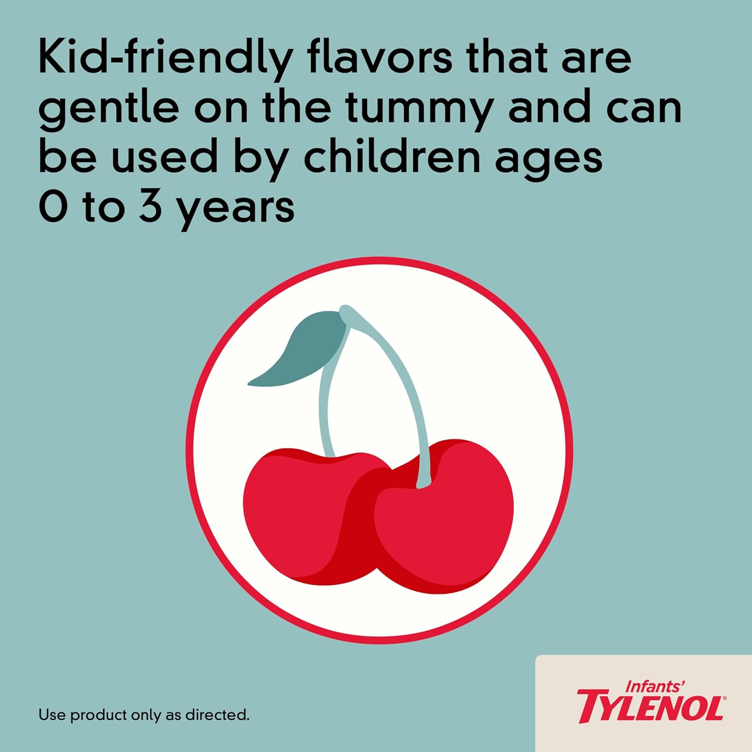 Infants' Tylenol Oral Suspension Liquid Medicine with Acetaminophen, Baby Fever Reducer & Pain Reliever for Minor Aches & Pains, Sore Throat, Headache & Teething Pain, Dye-Free Cherry, 1 fl. oz - Image 5