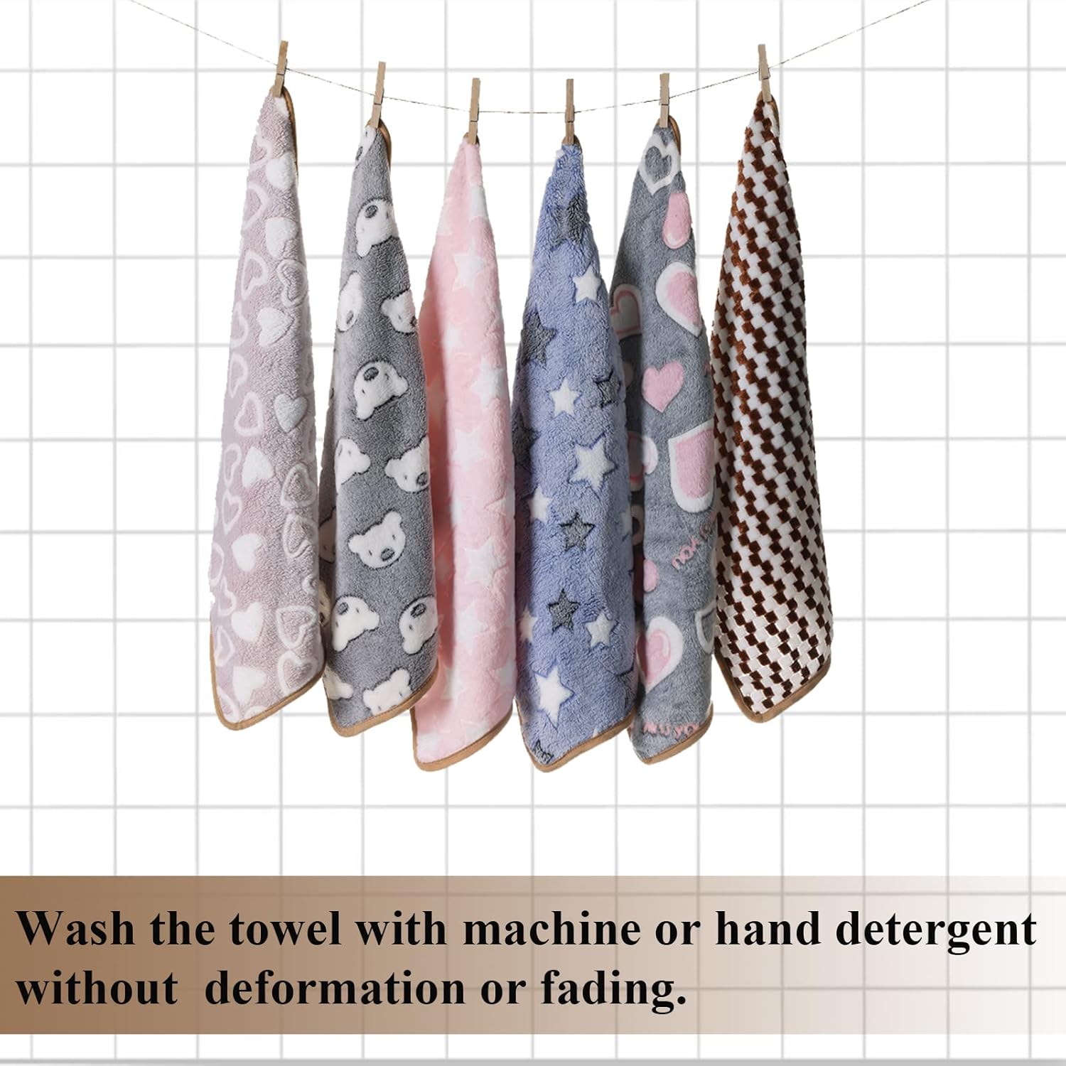 Grddaef Guinea Pig Fleece Blankets 6 Pieces Waterproof & Washable Small Animal Cage Liners Sleep Mat Bedding Pad for Hamster Chinchilla Rabbit Hedgehog (S-7.9 x 7.9 Inch) - Image 4
