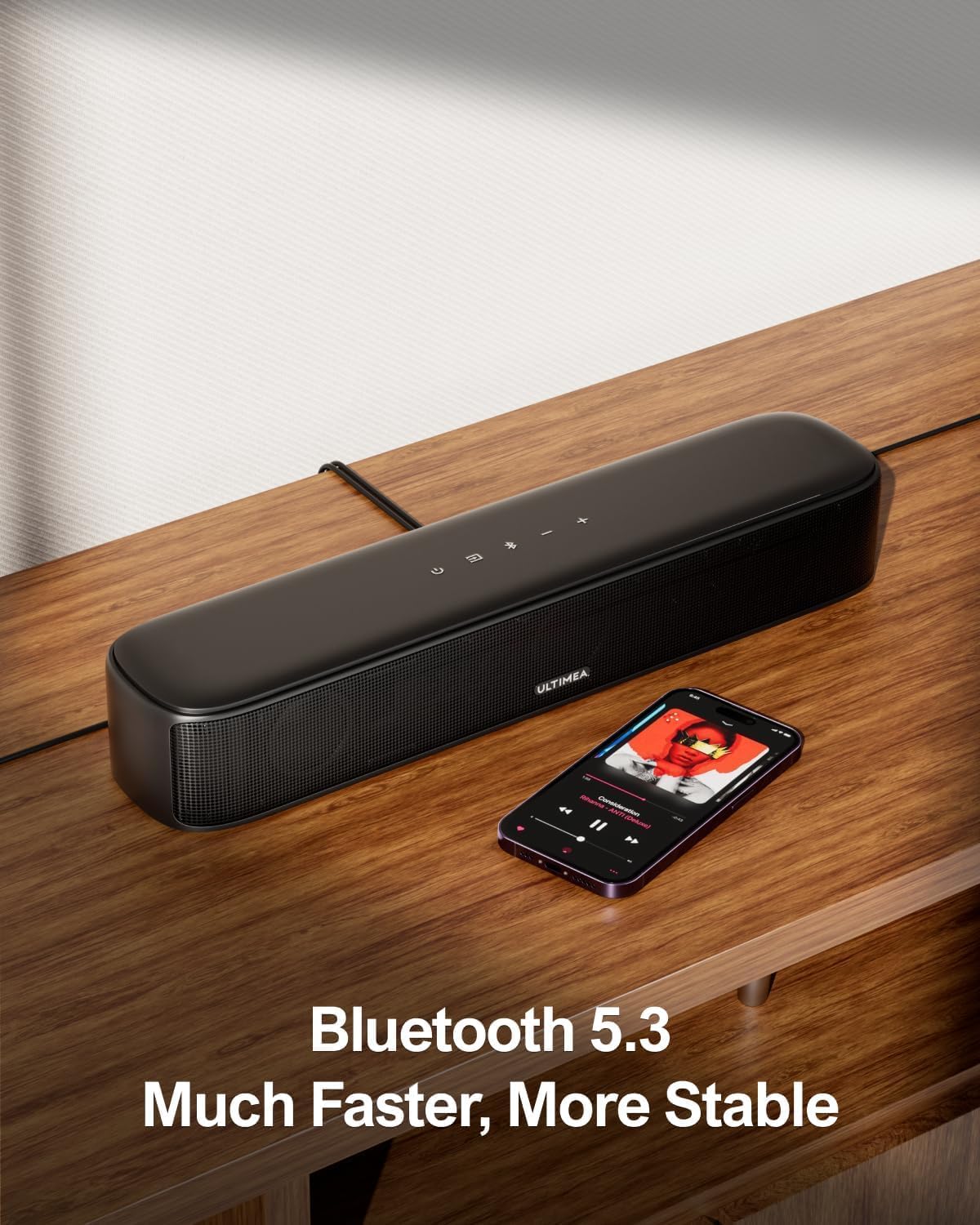 ULTIMEA 7.1ch Virtual Surround Sound Bar, Sound Bar for Smart TV with 4 Surround Speakers, Peak Power 330W, Surround Sound System for TV, App Control, TV Soundbar with Subwoofer, Opt/AUX/BT, Aura A40 - Image 7