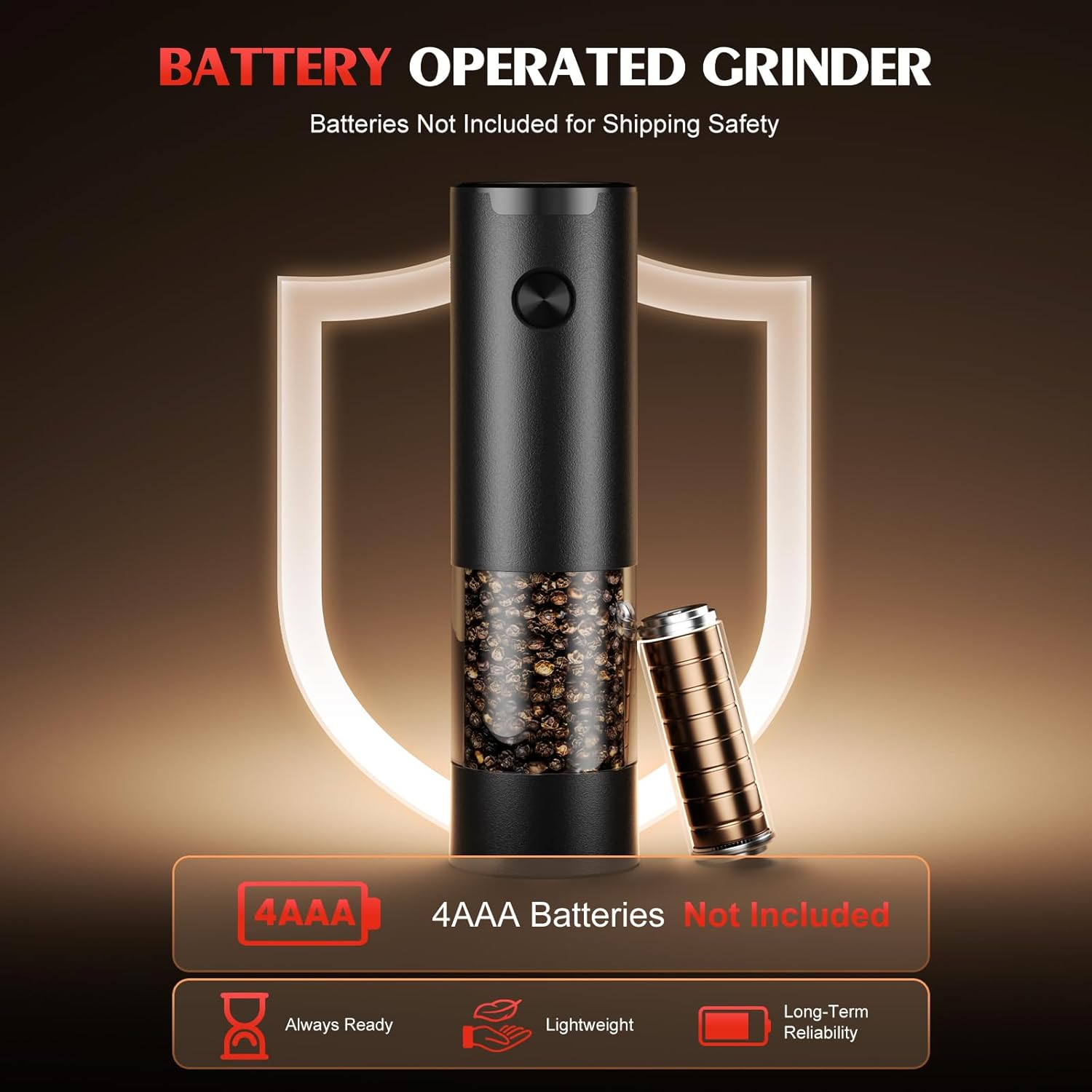 Electric Salt and Pepper Grinder Set Automatic Battery Pepper Mill Shakers Adjustable Coarseness Upgraded Larger Capacity with Led Home and Kitchen Appliances Birthday Gifts for Women Mom - Image 3