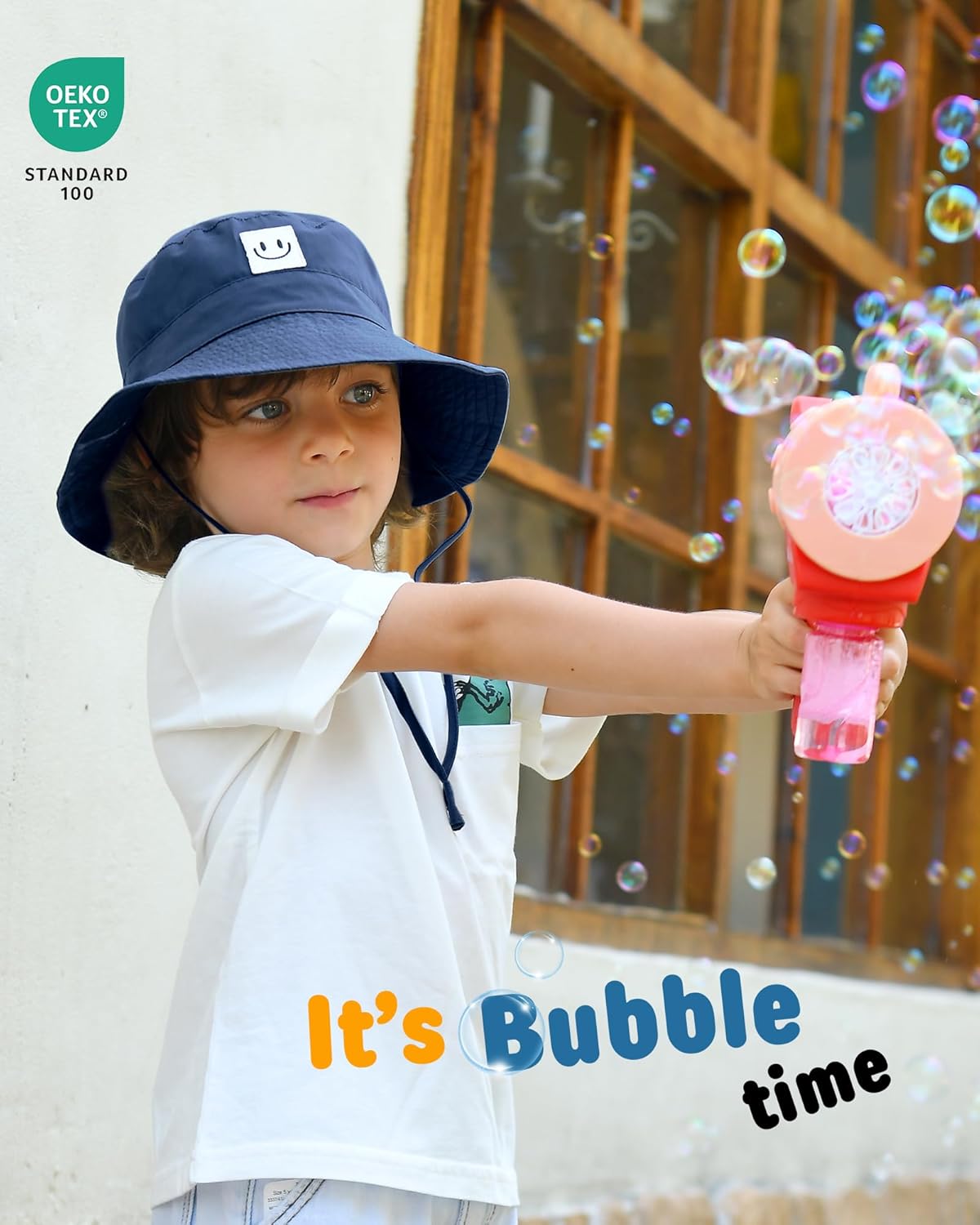 FURTALK Baby Sun Hat Smile Face Toddler Boys Girls Bucket Hat 0-5 Years Kids UPF 50+ Sun Protection Summer Hats - Image 5