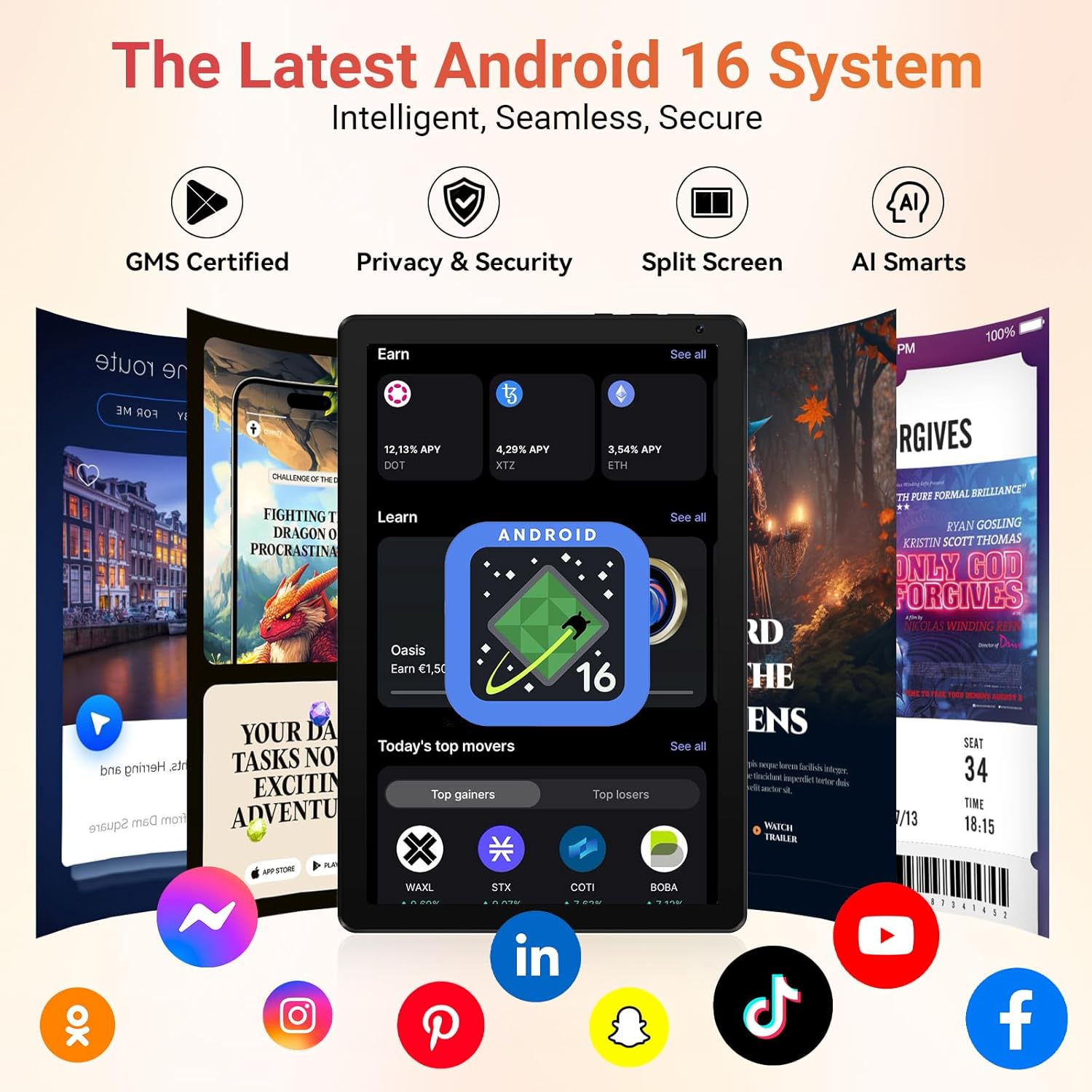 URAO Tablet,10.1" Android Tablet with Octa-core Processor 30GB RAM 128GB ROM HD IPS Touchscreen 8H Battery, Wi-Fi 6, BT 5.4, Dual Camera, Android 16 Tablets 2026 - Image 3