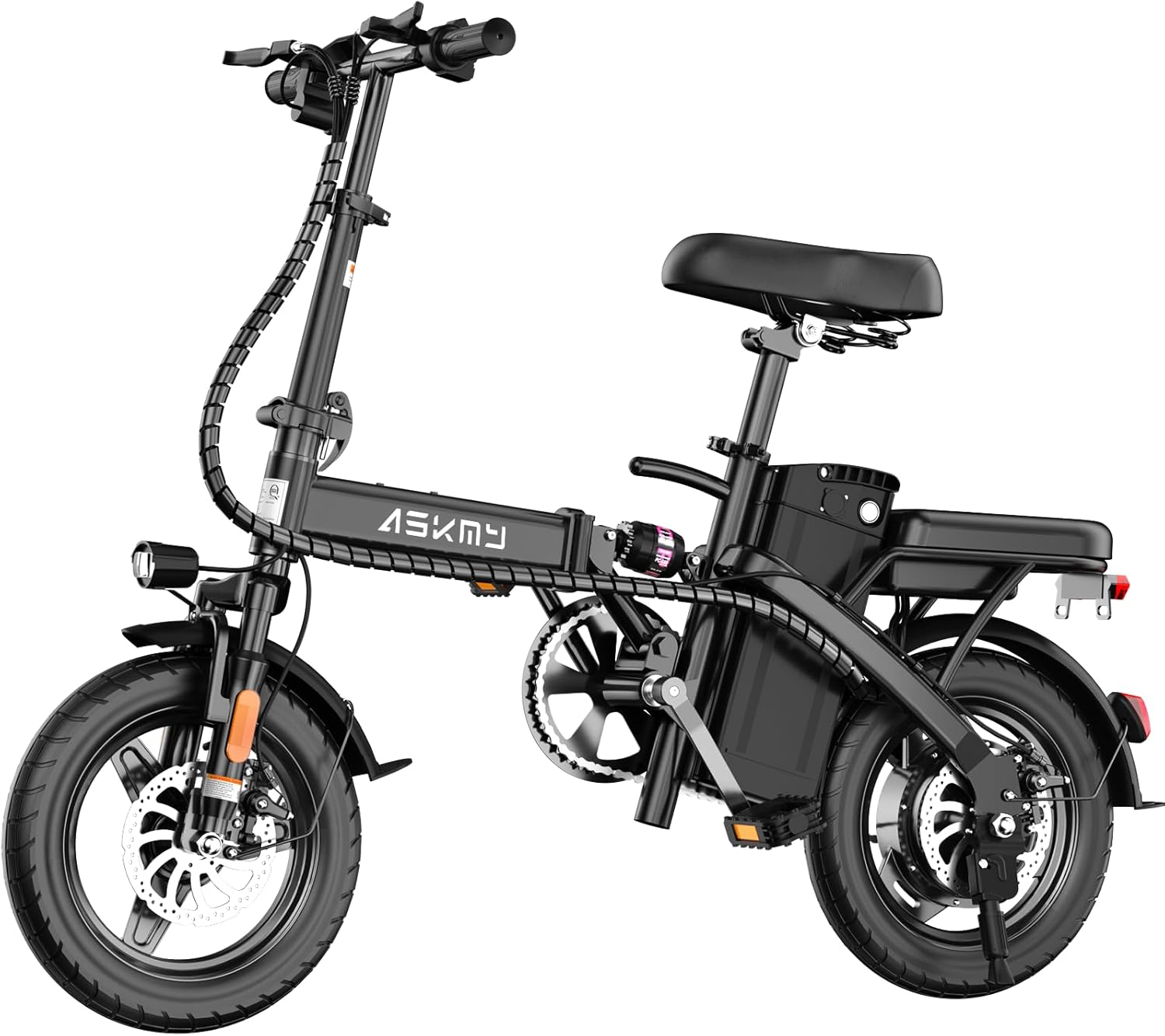 REOCRO Foldable Electric Bike for Adults, 48V 10AH/20AH Removable Battery, 14" Mini E-Bike with 700W Peak Motor, 30-60 Miles PAS Range, Electric Bicycle for Daily Commuting and City Riding