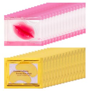 30 Pairs Lip Mask & Eye Mask, 24K Gold Crystal Gel Collagen Eye Patches, Bachelorette Party Favors, Bridesmaid Gifts, Bulk Gifts, Birthday Party Favors, Mothers Day Gifts, Teacher Appreciation Gifts