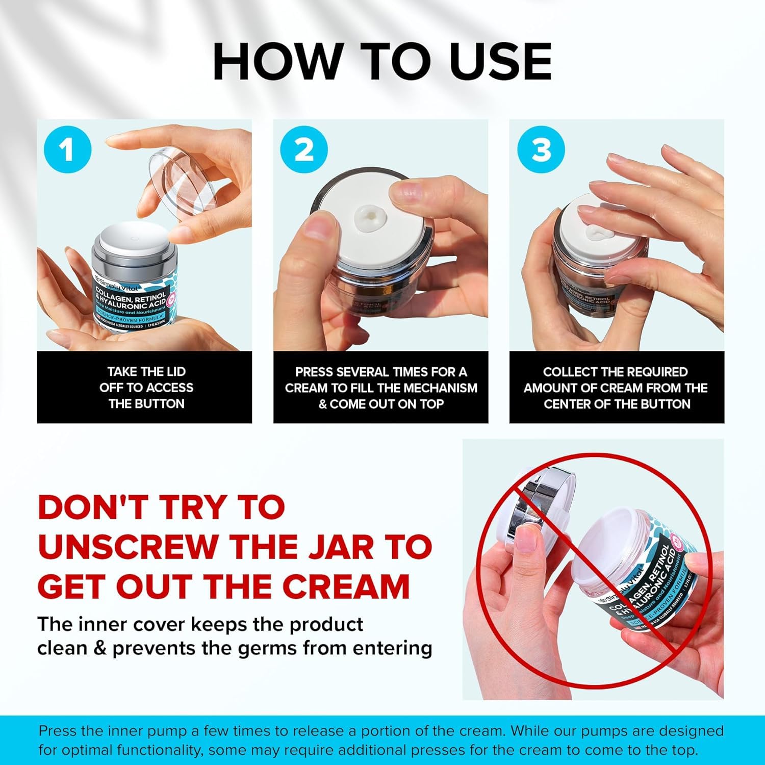 Anti-Aging Face Moisturizer with Retinol, Collagen & Hyaluronic Acid - Made in USA - Moisturizer Face Cream for Women & Men - Firming & Hydrating Neck Cream - Day & Night Skin Care - 1.7 fl oz - Image 7