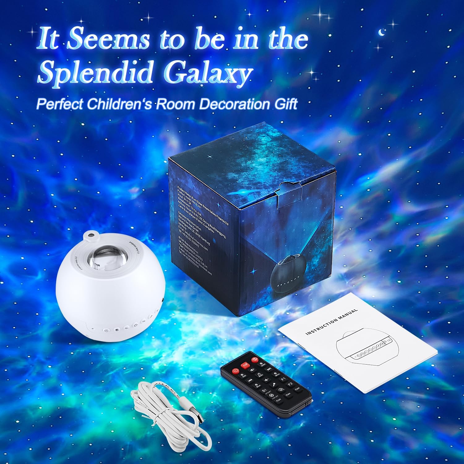One Fire 360 Lights Galaxy Projector Night Light Projector Star Projector Mothers Day Gifts Teen Girl Gifts for Boys Gift Ideas Women Gifts Birthday Gifts Lava Lamp 15 White Noise+Bluetooth Room Decor - Image 8