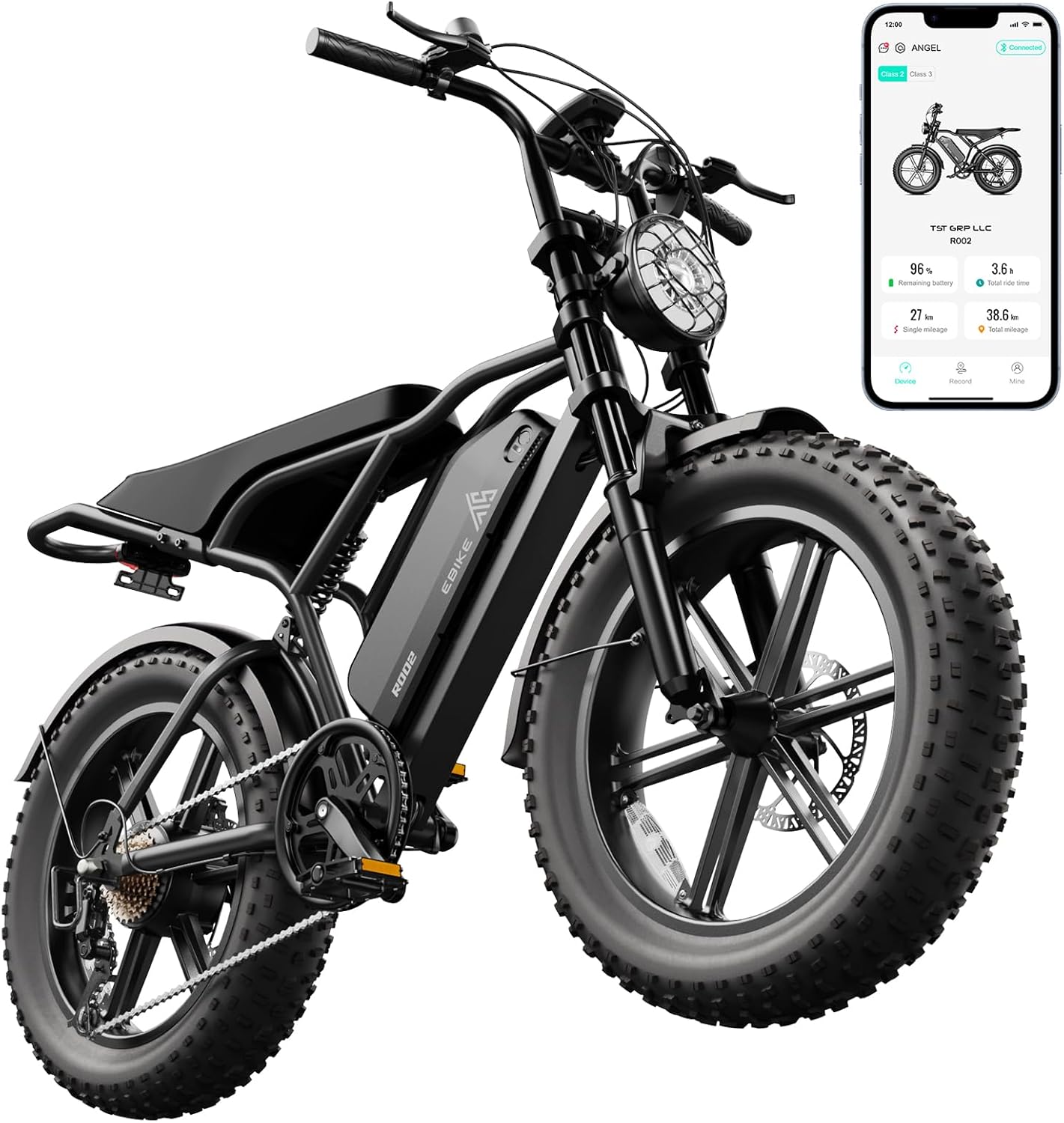 TST Electric Bike for Adults 1500W Peak 20" Fat Tire All-Terrain E-Bike 60/110 Miles 28 MPH Electric Dirt Bike - 48V 15/25 AH Battery Tested to UL 2849 Powered Electric Bicycle