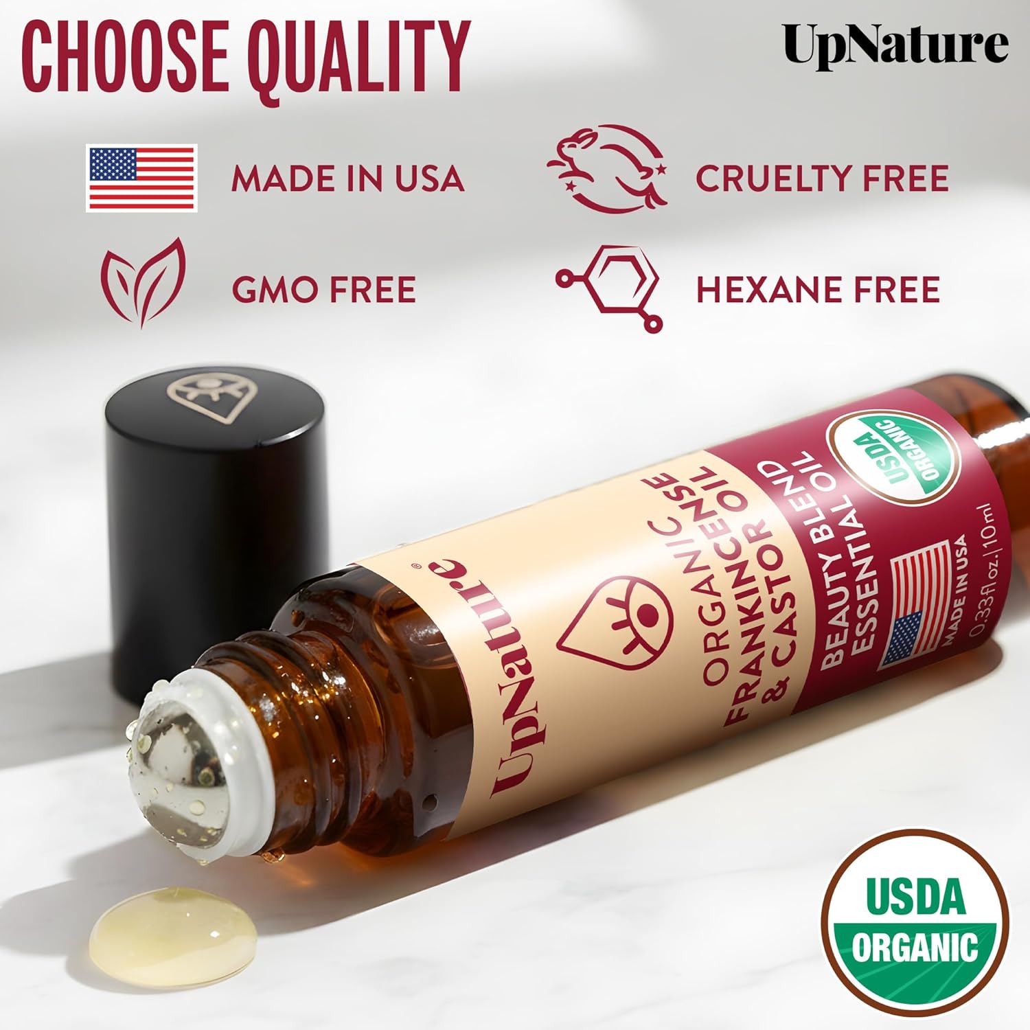 UpNature Beauty Castor Oil Roll On Eye Roller - 100% Organic Frankincense and Castor Oil for Face, Dark Circles, Fine Lines, Under Eyes and Skin - Image 6