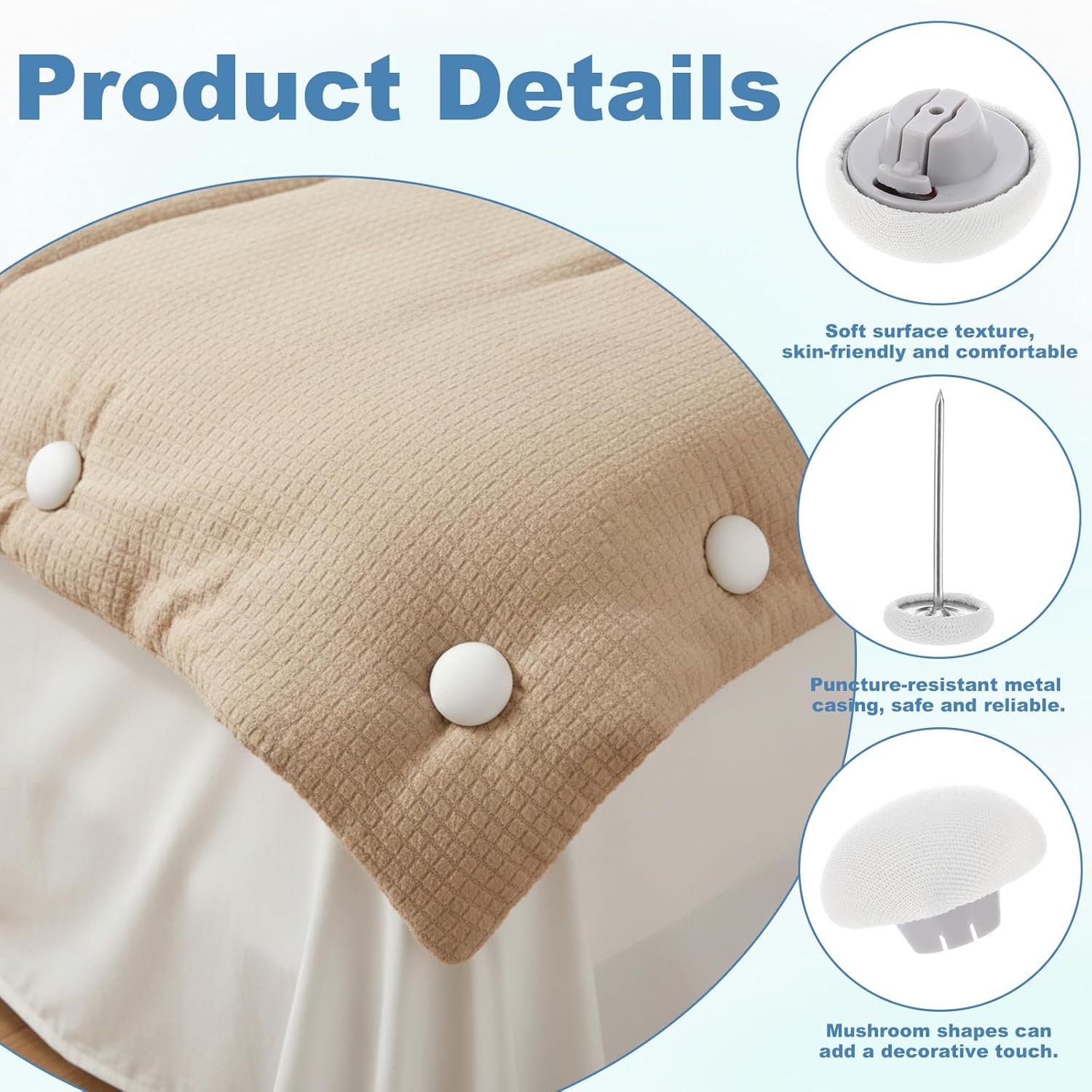 TIESOME 20Pcs Duvet Clips Set, Anti-Slip Duvet Cover Pin Duvet Clips to Hold Comforter Inside Comforter Fasteners Bedding Accessories Duvet Snaps for Curtains Quilts Cushions Blankets(White) - Image 5