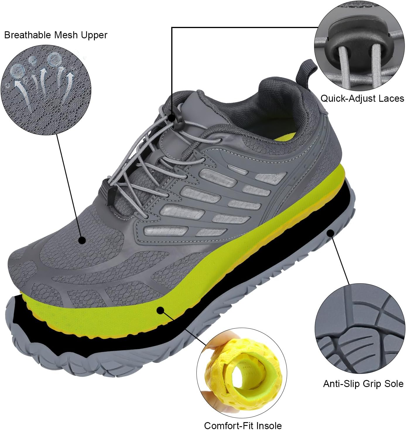 Barefoot Shoes Men Wide Toe Box Zero Drop Minimalist Shoes for Workout Cross-Trainer Walking Hiking Water Weightlifting Grounded Footwear - Image 7