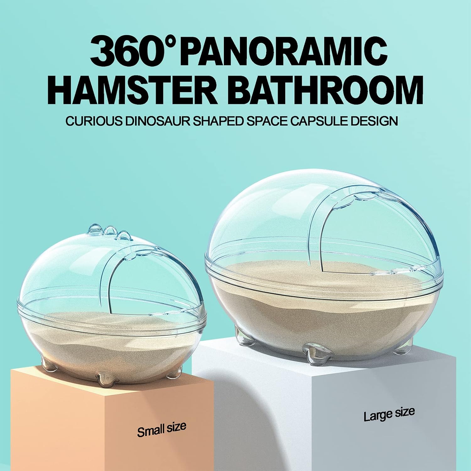lazYYzal Hamster Bathroom,Hamster Bathtub Box,dust Bath for Hamster,Hamster Sand Bath Container,Hamster Bath,Hamster Bathing Bowl,Transparent Hamster Bathtub Toilet for Hamster Accessories (S) - Image 5