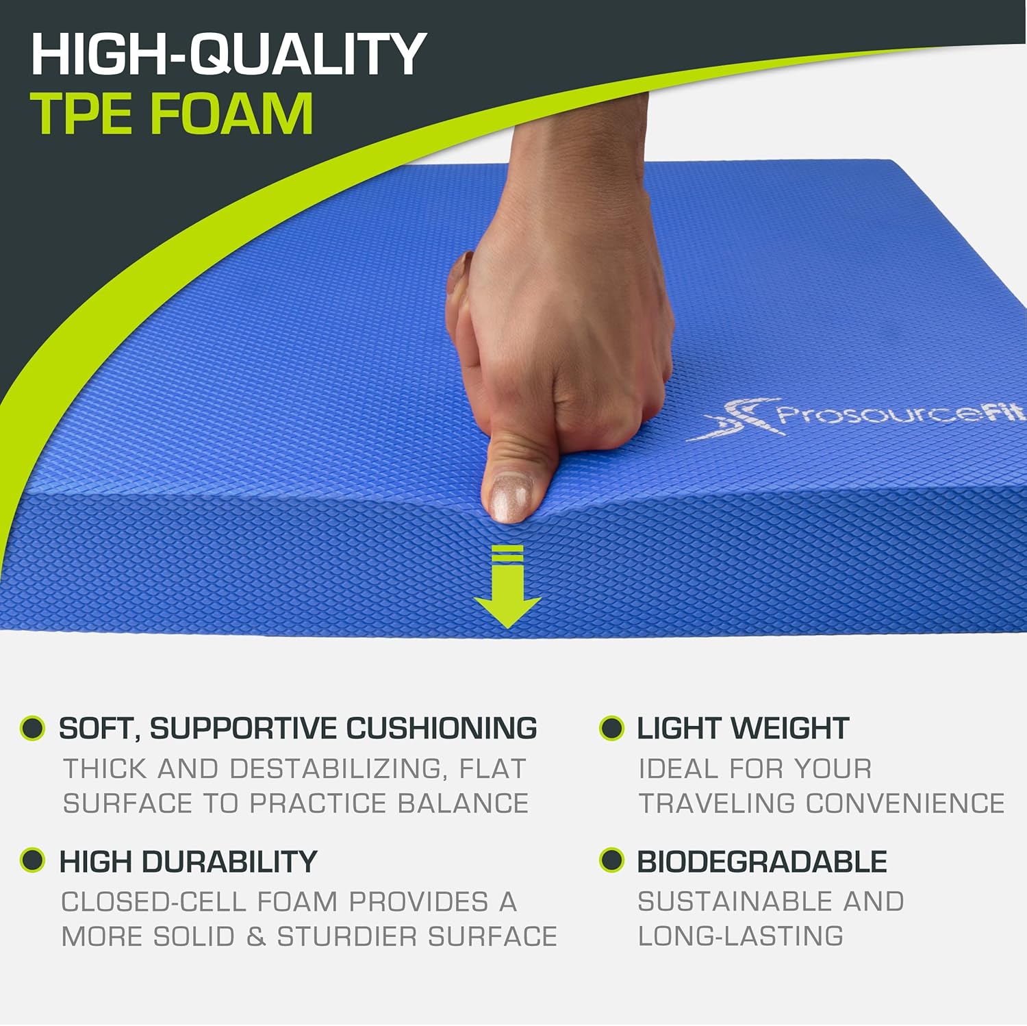 ProsourceFit Exercise Balance Pad, Non-Slip Cushioned Foam Mat & Knee Pad for Fitness and Stability Training, Yoga, Physical Therapy - Image 4