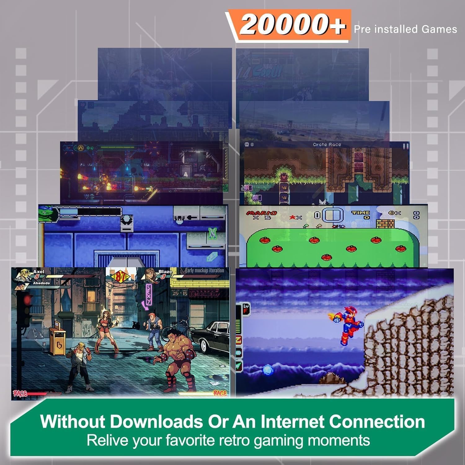 LIUWEI New Retro Gaming Console & Game Stick Pro - 20,000+ Classic Video Games, 23 Emulators, Dual Wireless Controllers, 4K HDMI Output, Plug & Play, Compatible with TV, PC, Projector, 64GB - Image 2