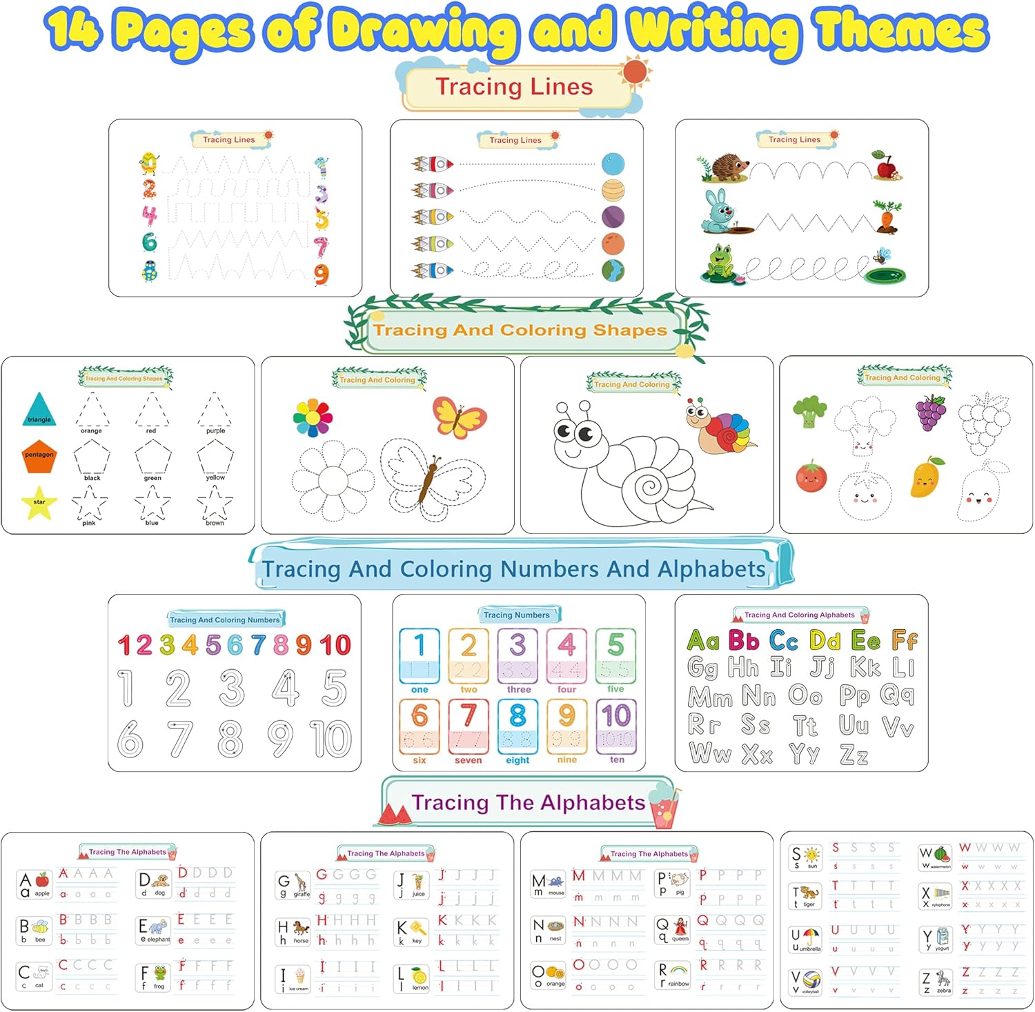 Huijing Montessori Preschool Learning Activities Busy Book - Workbook Activity Binder / Toys for Toddlers, Autism Learning Materials and Tracing Coloring Book - Image 3