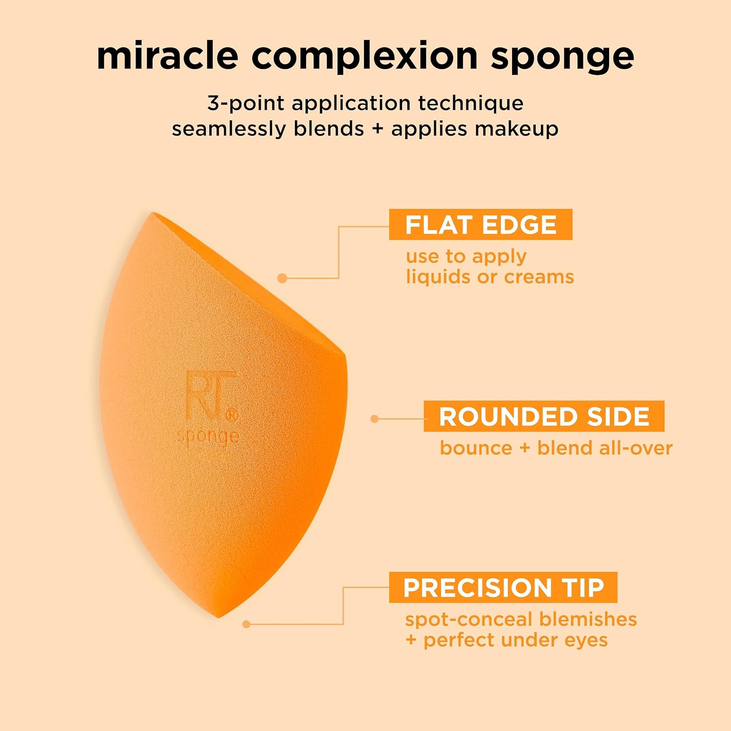 Real Techniques Miracle Complexion Beauty Sponge Makeup Blender, Set of 4 - Image 6