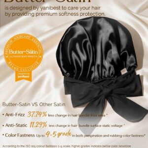 YANIBEST Adjustable Satin Bonnet for Sleeping Women Double Layer Hair Wrap Reduce Friction Prevent Frizz Natural Curly Hair