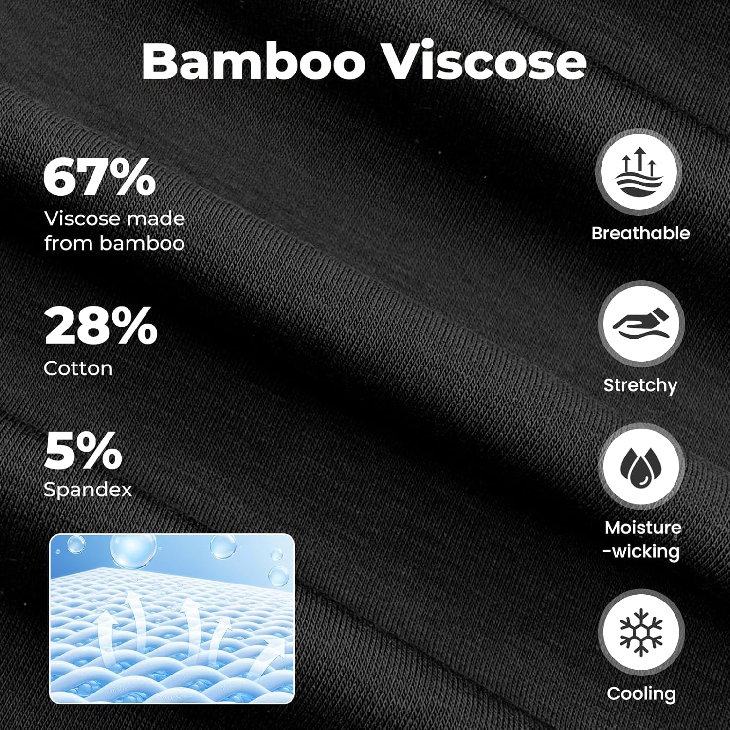 Mens Pajama Pants - Moisture Wicking Bamboo Viscose Cotton Soft Cooling Sleep Bottoms for Home & Lounge - Image 2