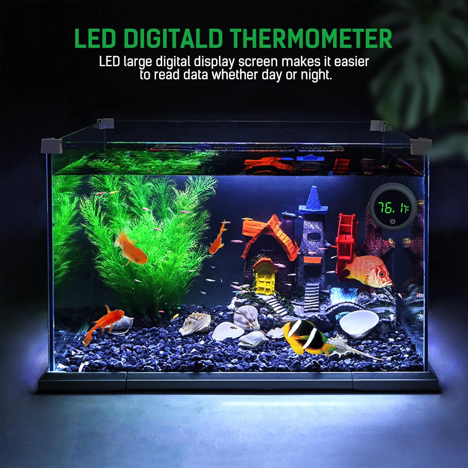 PAIZOO Fish Tank Digital Thermometer Accurate LED Display to ±0.9°F Tank Thermometer Aquarium Temperature Measurement Suitable for Fish, Axolotl, Turtle or Aquatic - Image 5