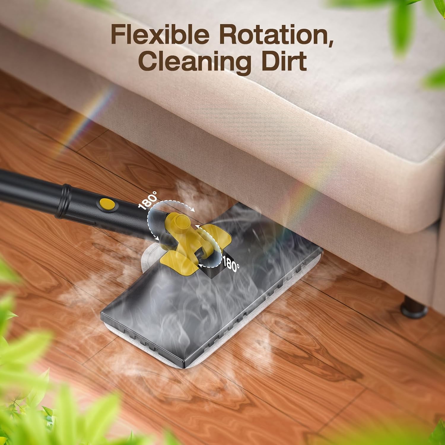 Steam Mop with Detachable Handheld Steam Cleaner, 10-in-1 Multi Accessories, Quick 10s Heat, 350ml and 2-Level Steamer for Cleaning Floor, Carpet, BBQ Grill, Tile, and Grout, Gray - Image 4